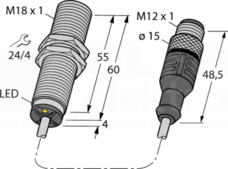 BI5U-MT18M-AD4X-0,3-RS4.23/XOR Czujnik indukcyjny