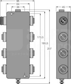 JBBS-48SC-M613/3G Rozdzielacz 6-kanałowy IP67