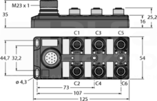 TB-6M12-4P2-CS12T Koncentrator pasywny 6-portowy