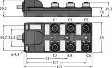 TB-6M12-4-10/TXL Koncentrator pasywny 6-portowy
