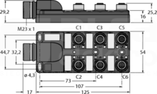 TB-6M12-4P2-CS12H Koncentrator pasywny 6-portowy