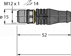 RSS4.4T-10/TEL złącze M12 proste Przewód czujnikowy PUR 4-żył.10m