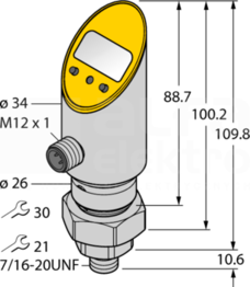 PS001R-505-LI2UPN8X-H1141 Czujnik ciśnienia (obracalny)