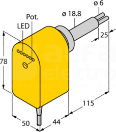 FCS-HA2P-VRX/24VDC/AL115 6M Czujnik przepływu