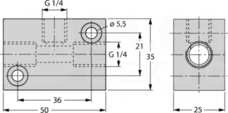 FCI-1/4-1/4-1/4-A4 Uchwyt montażowy
