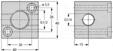FCI-1/2-1/4-1/4-A4 Uchwyt montażowy