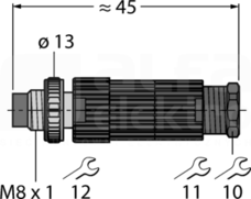 HS5131-0 M8 3P Wtyk męski prosty