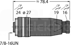 B4151-0/13.5 Złącze 7/8″ żeńskie, proste