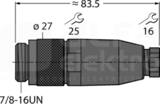 BS4131-0/9 M12 5P Wtyk żeński kątowy