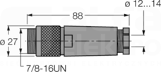 BS4151-0/16 7/8 5P Wtyk męski prosty