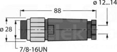 BSV4140-0/16 7/8 4P Wtyk męski prosty