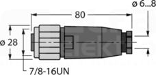 BKV4140-0/9 7/8 4P Wtyk żeński prosty