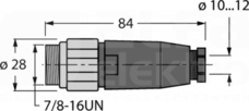 BSV4140-0/13.5 7/8 4P Wtyk męski prosty