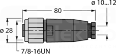 BKV4140-0/13.5 7/8 4P Wtyk żeński prosty
