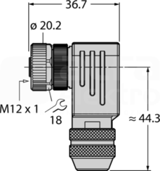 CMB8281-0 M12 8P Wtyk żeński kątowy