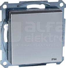 MERTEN M 2P+Z IP44 aluminium Gniazdo sieciowe z przesł.z klapką