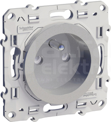 ODACE 2P+Z aluminium Gniazdo pojedyncze z przesłonami