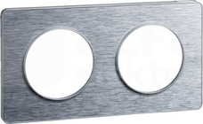 ODACE TOUCH inox biały Ramka dwukrotna