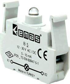 B5 12-30VAC/DC bezbarwny Element świetlny przycisku LED