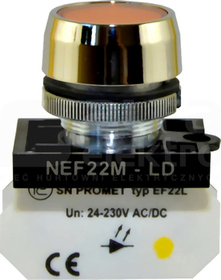 NEF22MLDB G zółty Lampka metalowa płaska błyskająca