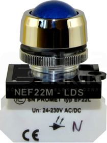 NEF22MLDS N niebieski Lampka metalowa sferyczna