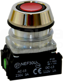 NEF30-UKc XY czerwony Przycisk sterown.kr.szczelny