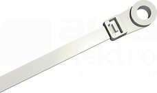 PKB 150x3,6mm biały (100szt) Opaska zaciskowa mocowana śrubą M4
