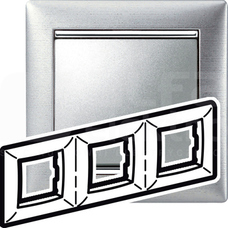 VALENA aluminium szczotkowane Ramka potrójna
