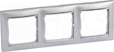 VALENA aluminium/srebro Ramka potrójna pozioma