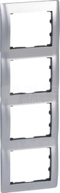 SISTENA/L metal aluminium Ramka poczwórna pionowa