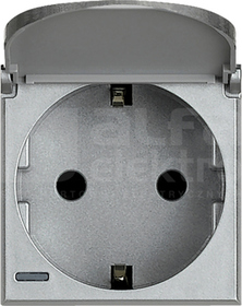 AXOLUTE 2P+Z 16A aluminium Gniazdo z klapką