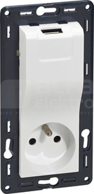 NILOE2 2xP+Z+USB 1000mA biały Gniazdo