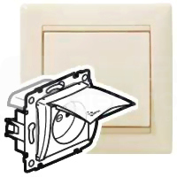VALENA 2P+Z IP44 kremowy Gniazdo
