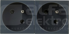 M45 2x2P+Z 16A 250V antracyt Gniazdo ukośne zacisk automat.