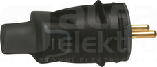 HELMO 2P+Z czarny IP44 Wtyk gumowy