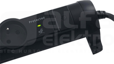 HELMO 4x2P+Z 1,5m czarny Przedłużacz