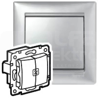 VALENA aluminium Mechanizm łącznika świecznikowego podświetlany