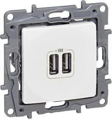 NILOE2 2xUSB 2400mA biały Gniazdo