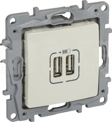 NILOE2 2xUSB 2400mA kremowy Gniazdo