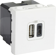 MOSAIC 2xUSB 2400mA Typ A+C biały Ładowarka USB