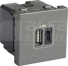 M45 2M USB A+C 3A aluminium Ładowarka USB