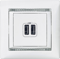 VALENA 2xUSB 1500mA biały Ładowarka USB