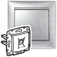 VALENA 2xRJ11 aluminium Gniazdo telefoniczne