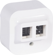 FORIX 2xRJ45 KEYSTON biały Adapter
