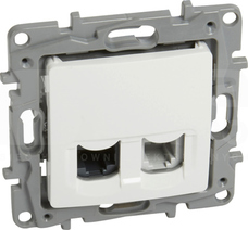 NILOE2 RJ11+RJ45 kat.6 UTP biały Gniazdo komputerowe