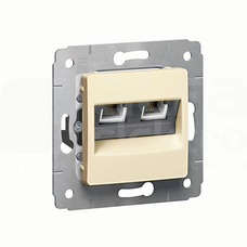 CARIVA RJ11+RJ45 kat.6 UTP kremowy Gniazdo komputerowe