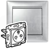 VALENA RTV-SAT aluminium Gniazdo RTV-SAT przelotowe