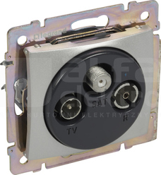 VALENA 1,5dB aluminium Gniazdo TV-RD-SAT 2-kablowe