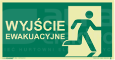 PIKTOGRAM 100x300 WYJŚCIE EWAKUACYJNE PRAWOSTRONNE