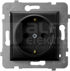 ARIA 2P+Z IP20 czarny metalik Gniazdo pojedyncze z uziemieniem